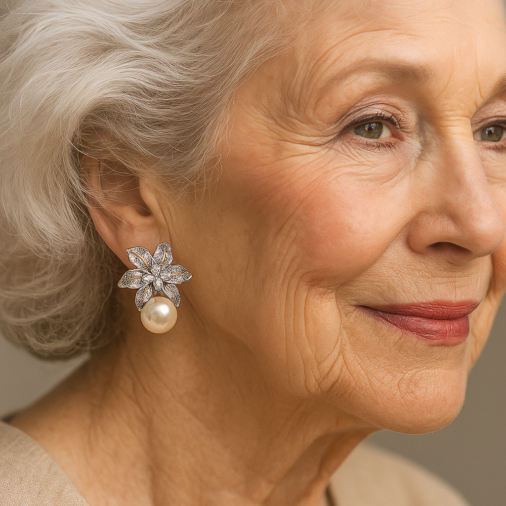 Elegant Flower Pearl Earrings