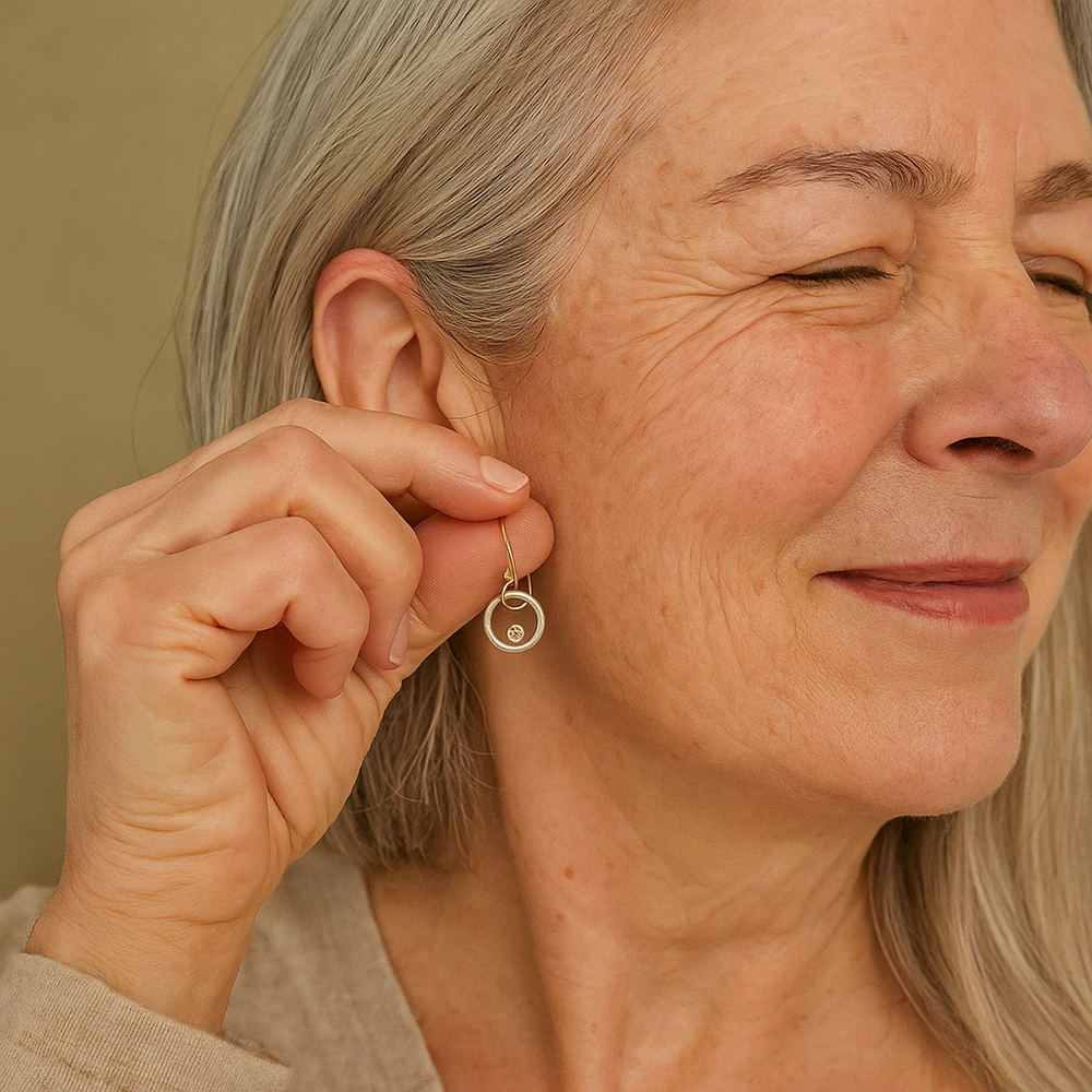 Vintage Gold & Silver Zirconia Earrings